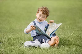Person, Child, Book, Sitting, Grass