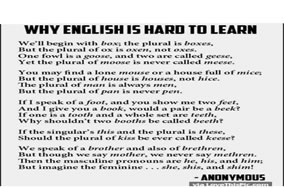 writing with the information on why english is hard to learn